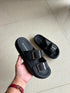 Casual Outdoor Double Buckle Strap Platform Sliders